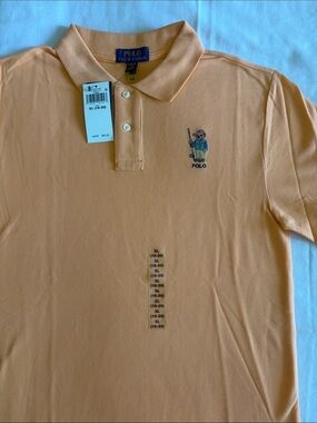 Ralph Lauren Peach Polo with Embroidered Fishing Bear